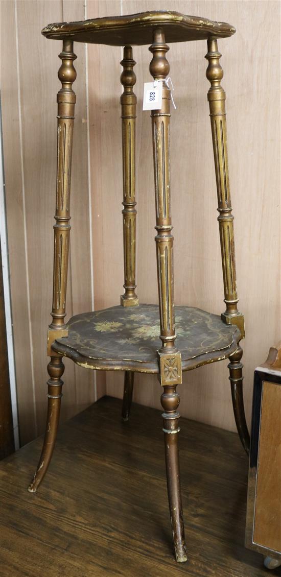A painted and gilt jardiniere stand, circa 1900 W.46cm
